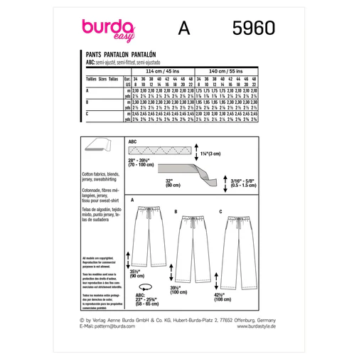 Burda Trousers 5960 - Image 6