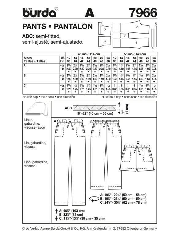 Burda Trousers and Shorts 7966 - Image 6