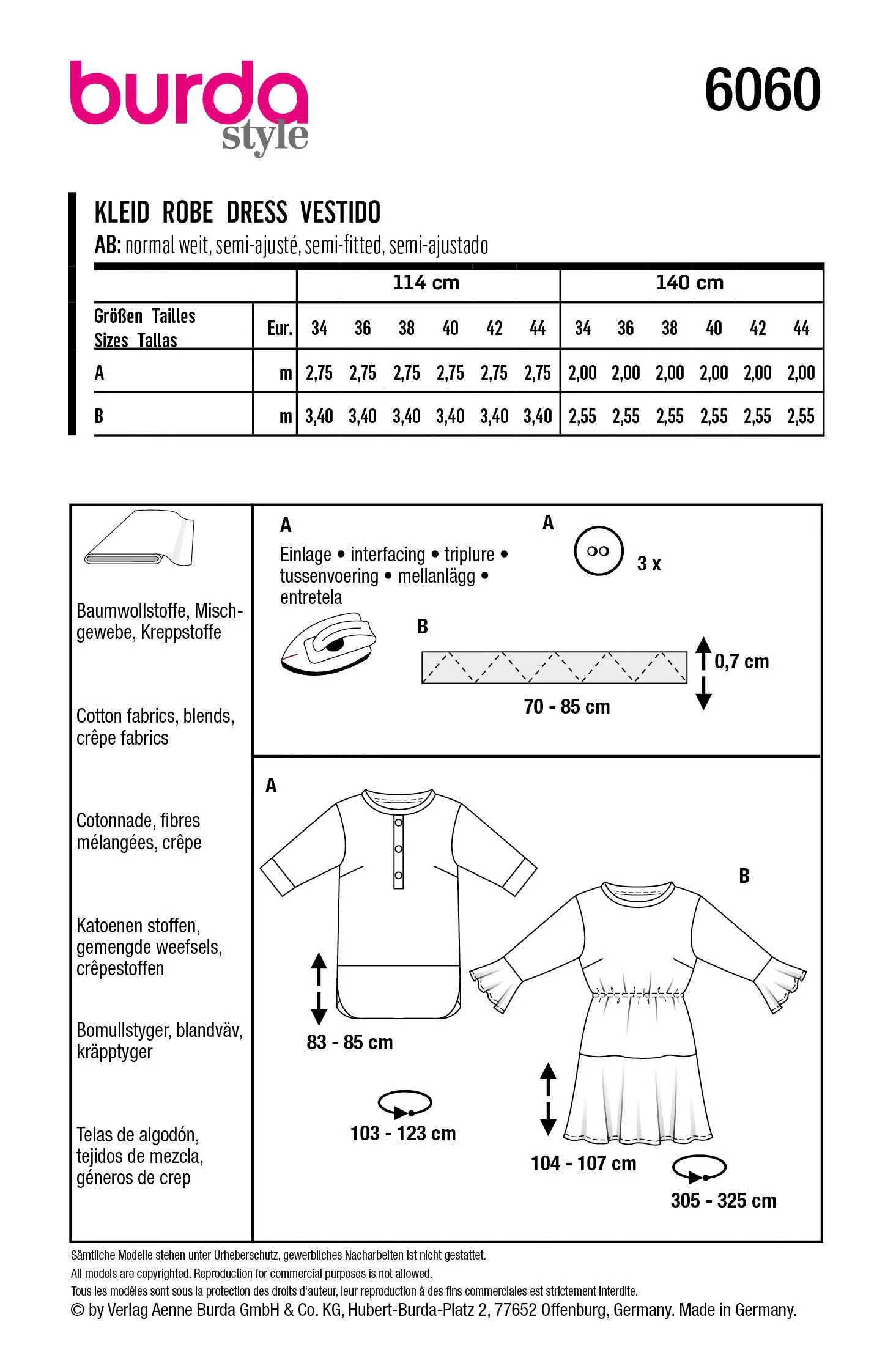 Burda Tunic Top and Dress 6060 - Image 5