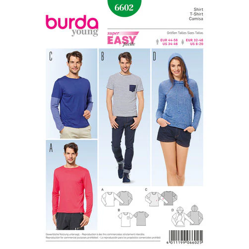 Burda Unisex Tops 6602 - Image 2