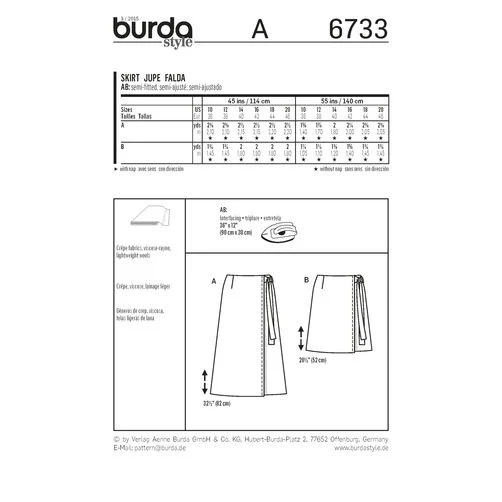 Burda Wrap Skirts 6733 - Image 5