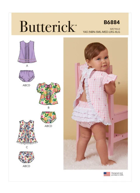 Butterick Babies Top and Panties B6884 - Image 2
