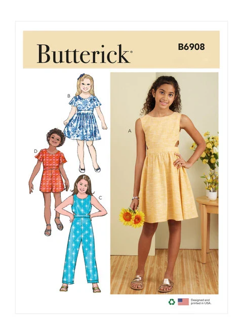 Butterick Child/Teen Dress, Jumpsuit and Romper B6908 - Image 2