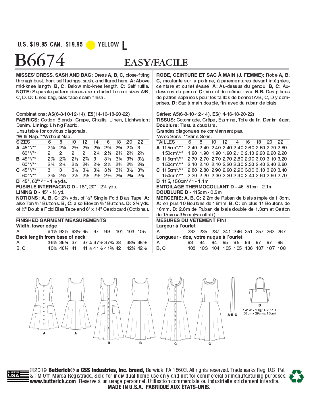 Butterick Dress and Bag B6674 - Image 9
