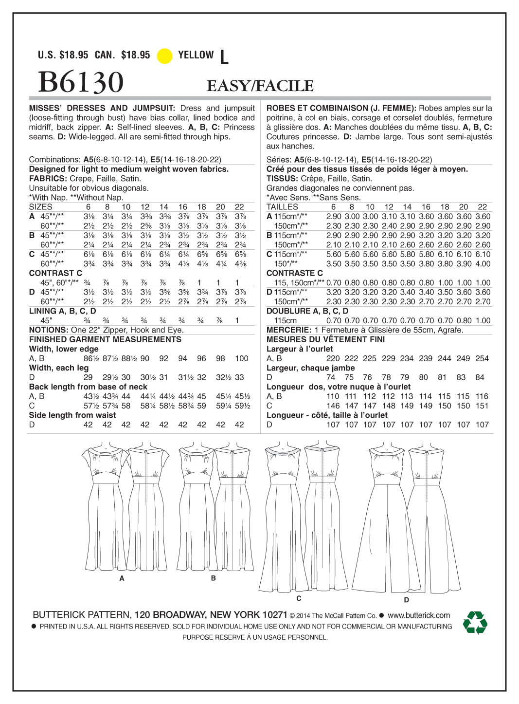 Butterick Dress and Jumpsuit B6130 - Image 10