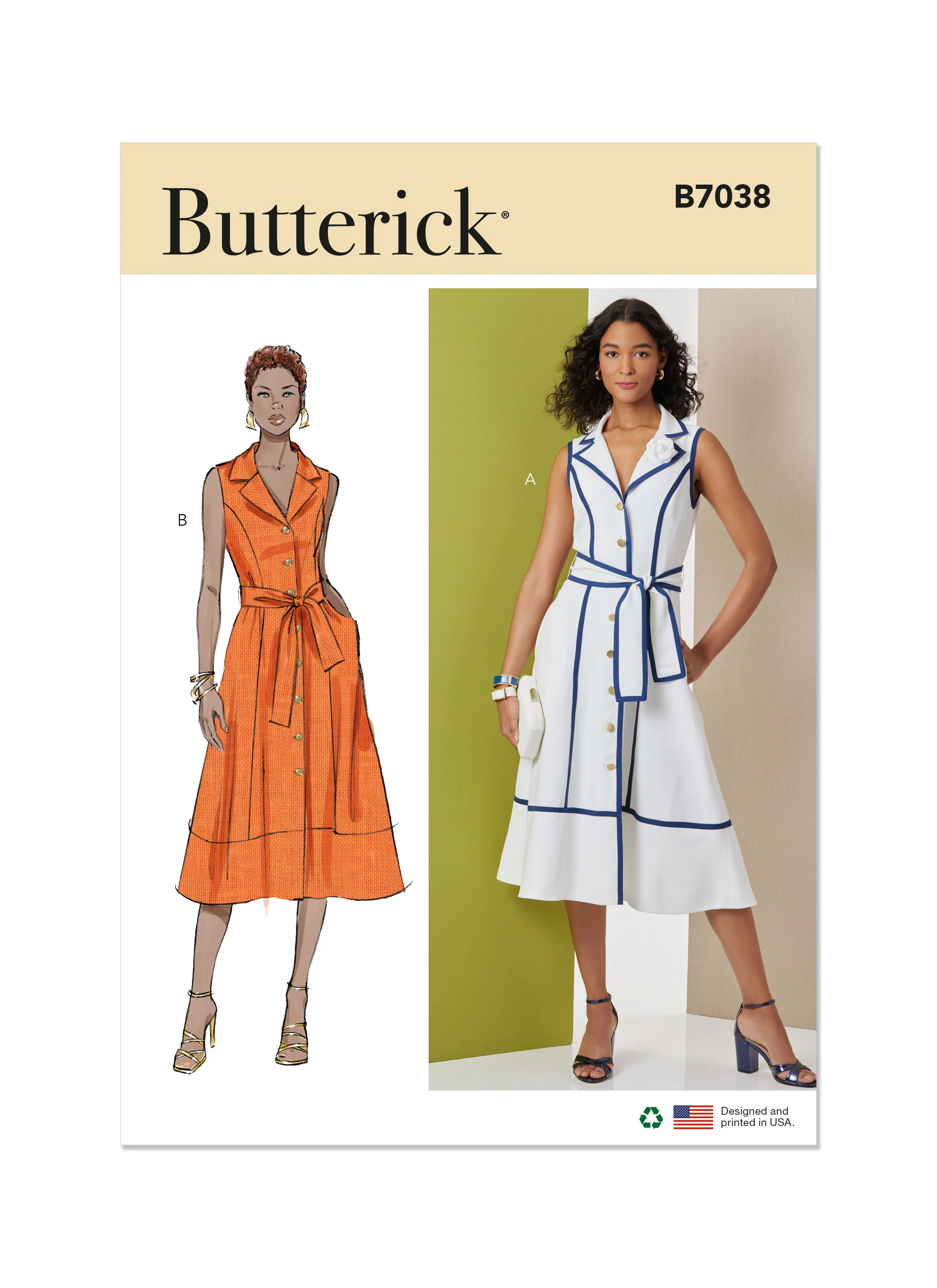 Butterick Dress and Tie Belt B7038 - Image 2