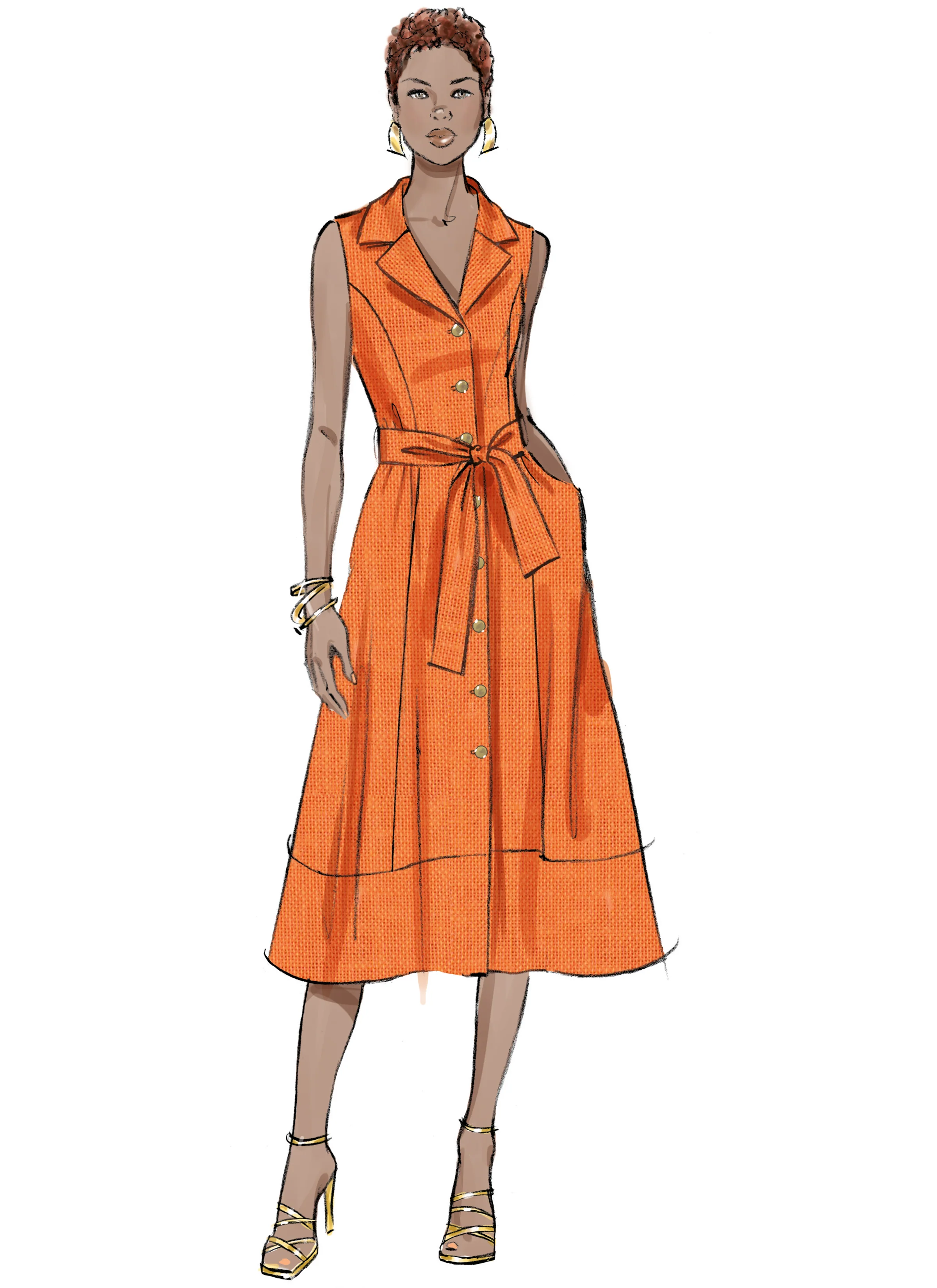 Butterick Dress and Tie Belt B7038 - Image 3