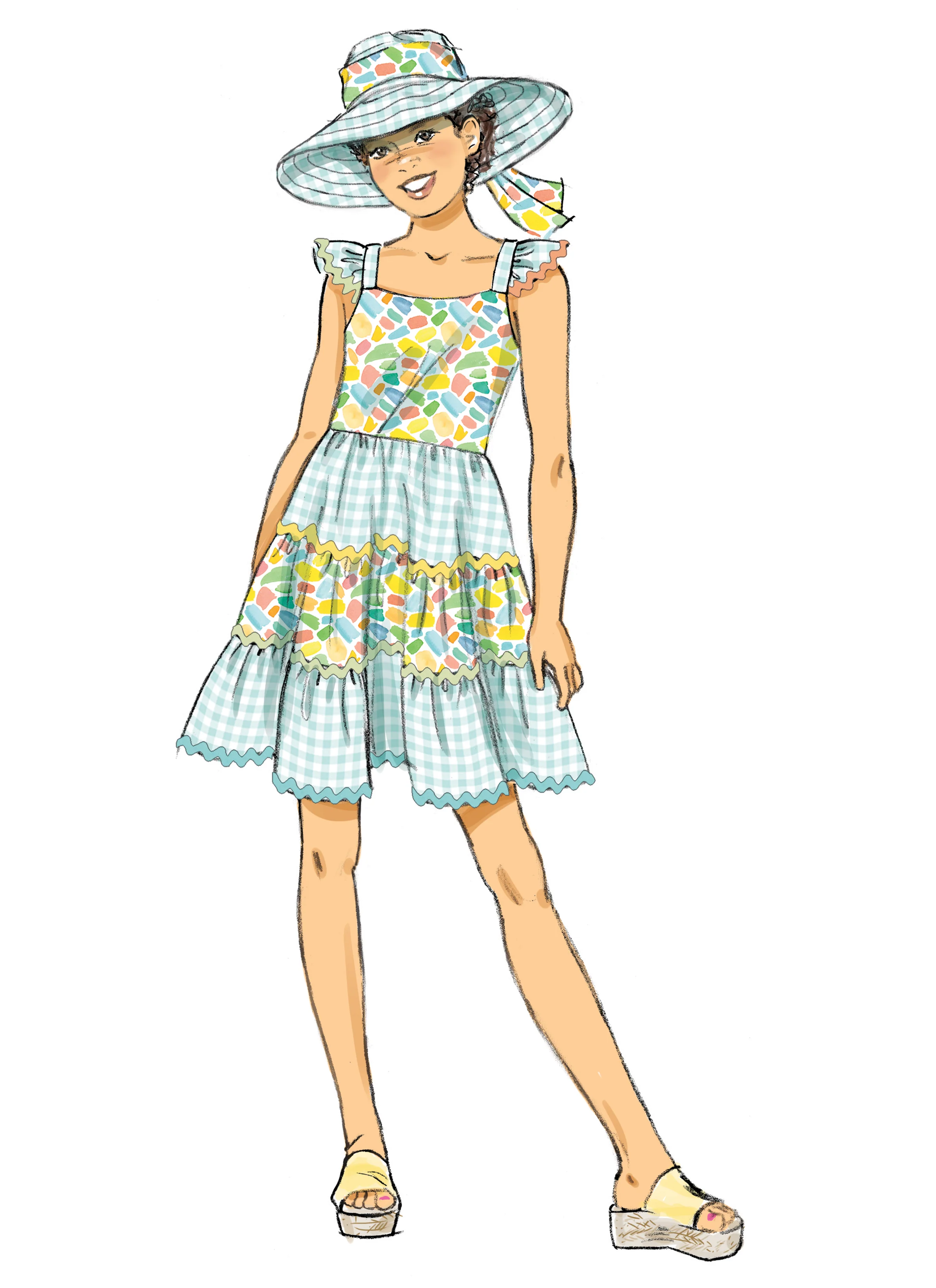 Butterick Girls' Dress and Hat B7051 - Image 3