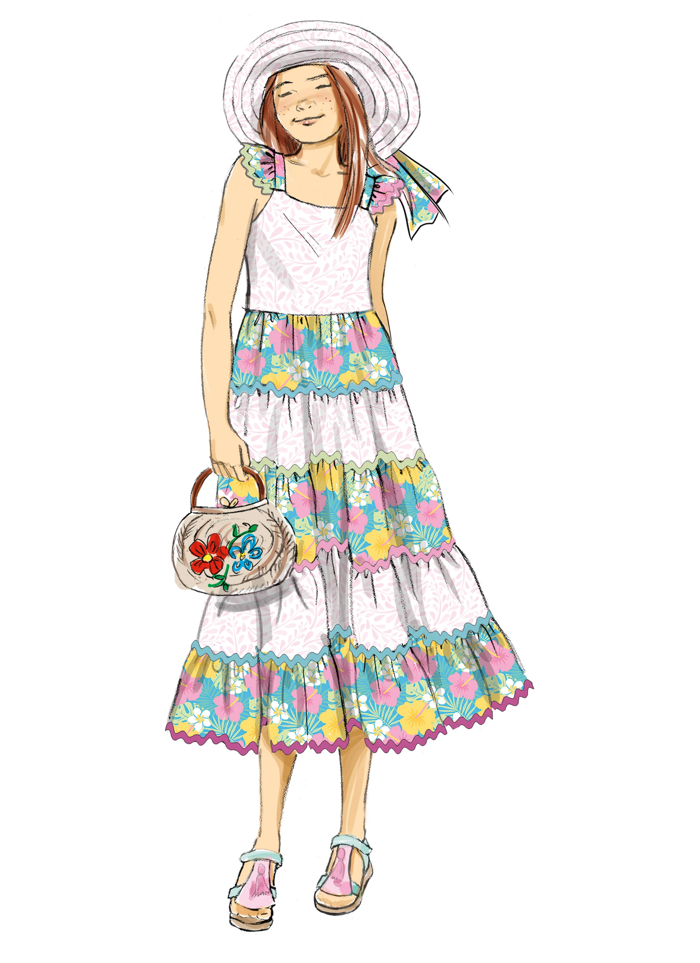 Butterick Girls' Dress and Hat B7051 - Image 4