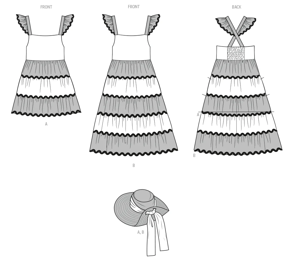 Butterick Girls' Dress and Hat B7051 - Image 7