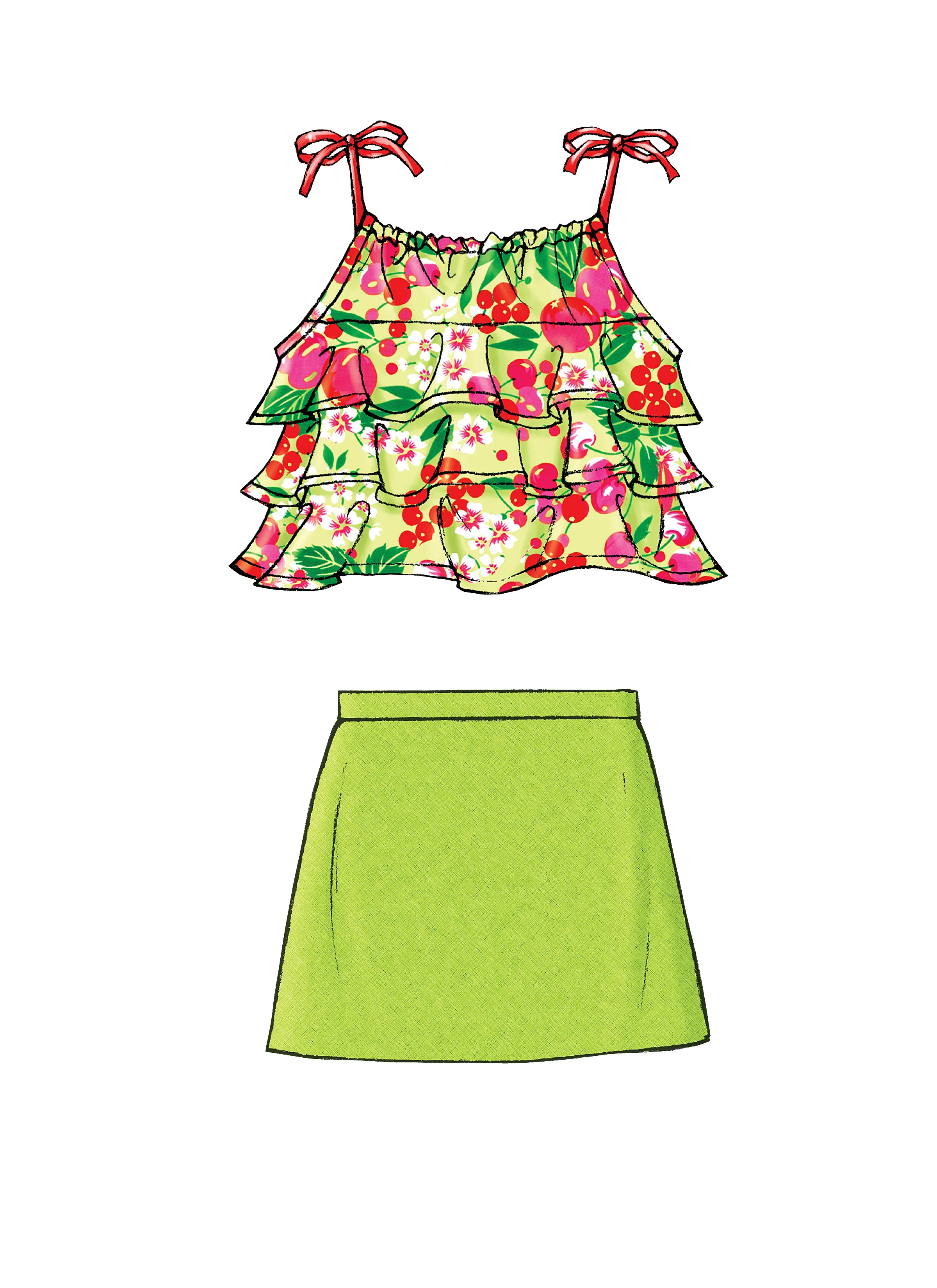 Butterick Girls Top, Skort and Shorts B4503 - Image 6