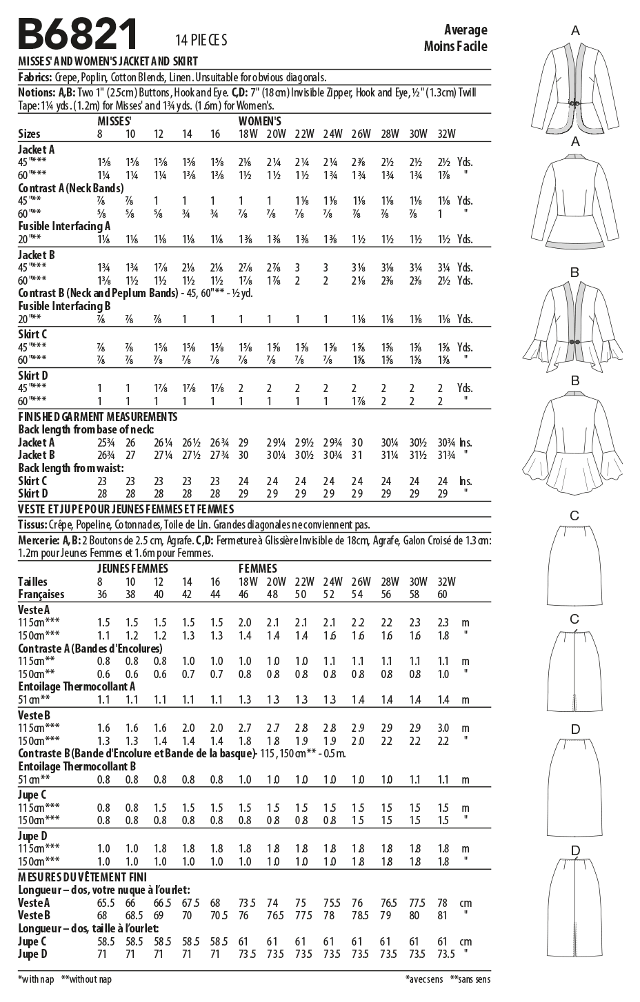 Butterick Jacket and Skirt B6821 - Image 8