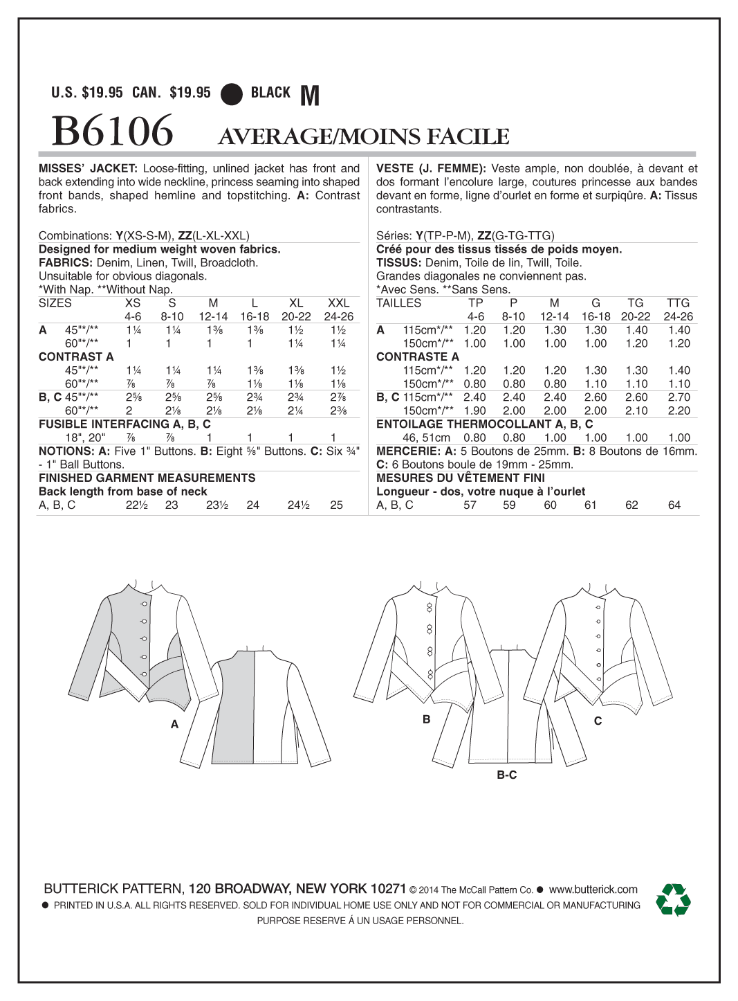 Butterick Jacket B6106 - Image 10
