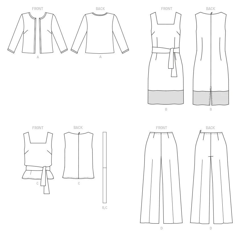 Butterick Jacket, Dress, Top, Trousers B6882 - Image 12
