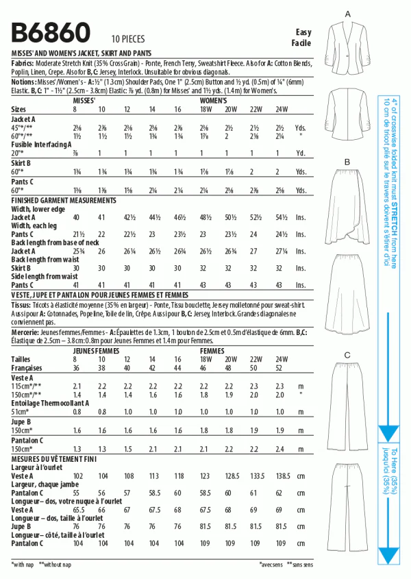 Butterick Jacket, Skirt and Trousers B6860 - Image 6