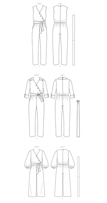 Butterick Jumpsuit, Sash and Belt B6881 - Image 6