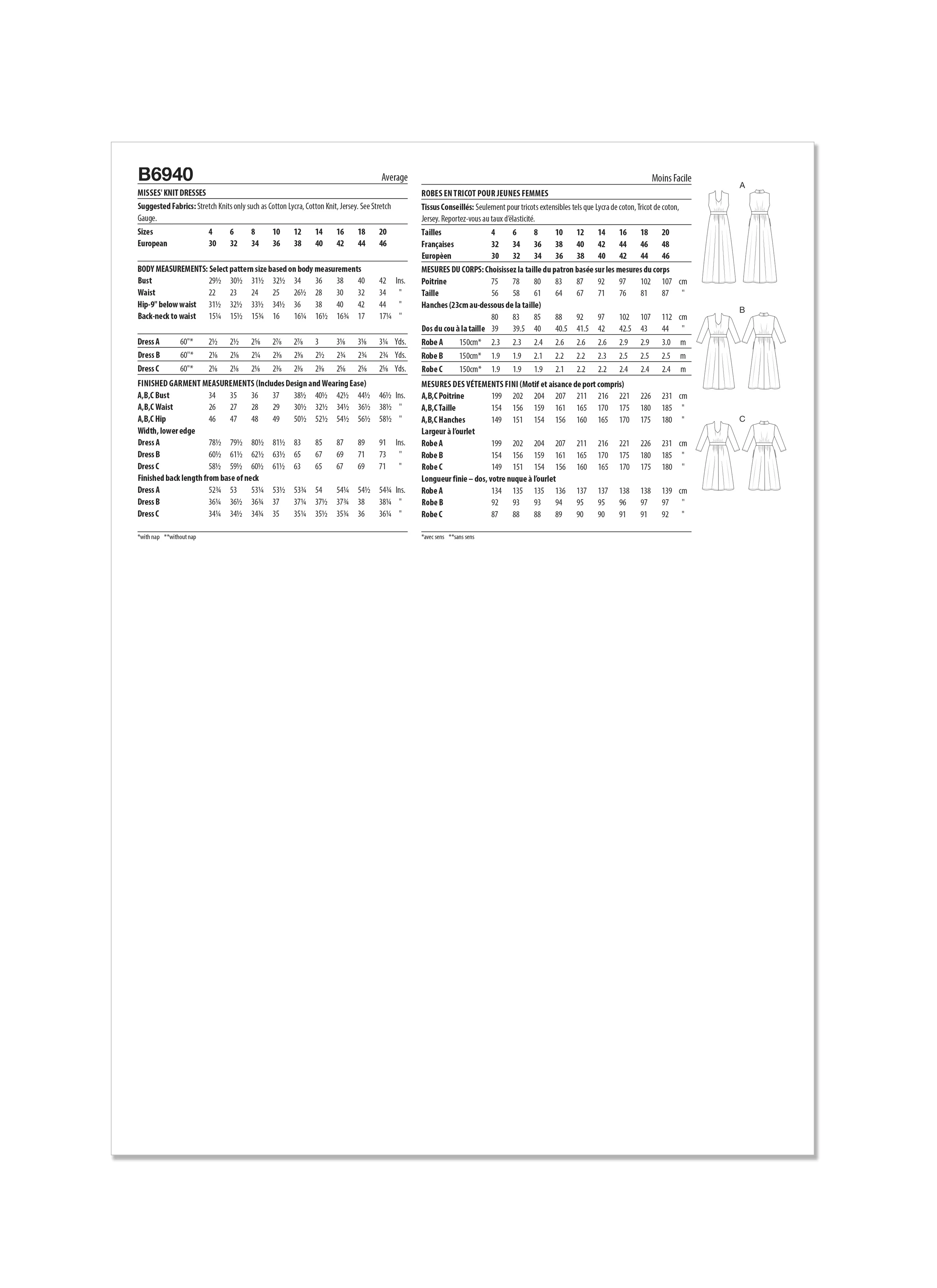 Butterick Knit Dresses B6940 - Image 11
