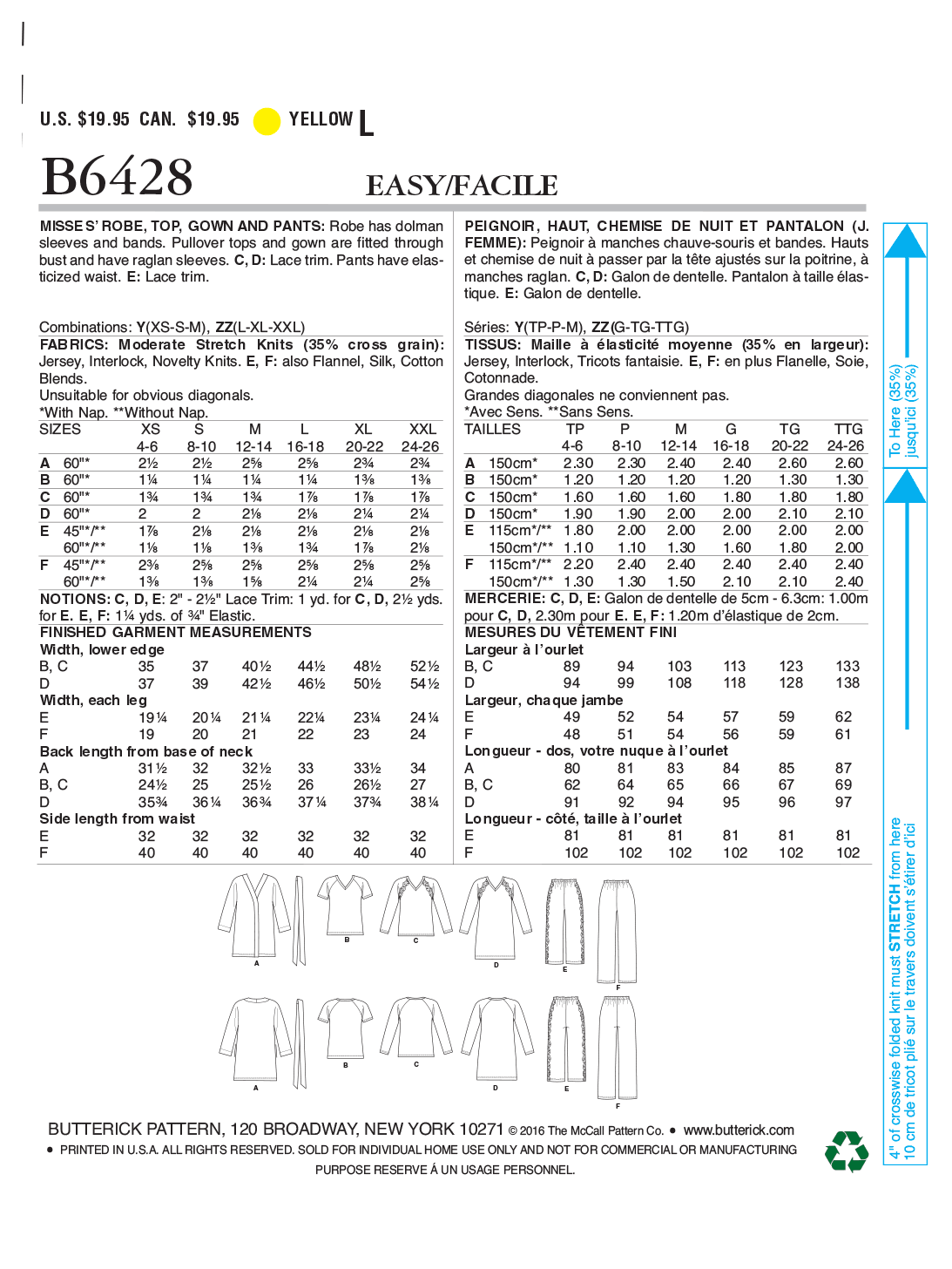 Butterick Nightwear B6428 - Image 8