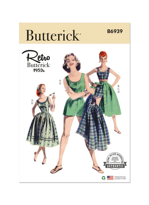 Butterick Playsuit, Blouse, Shorts & Skirt B6939 - Image 2