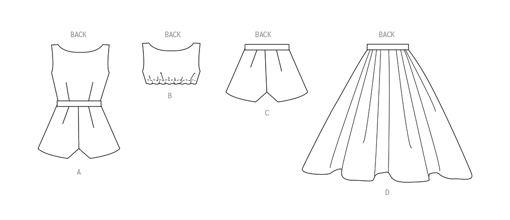 Butterick Playsuit, Blouse, Shorts & Skirt B6939 - Image 3