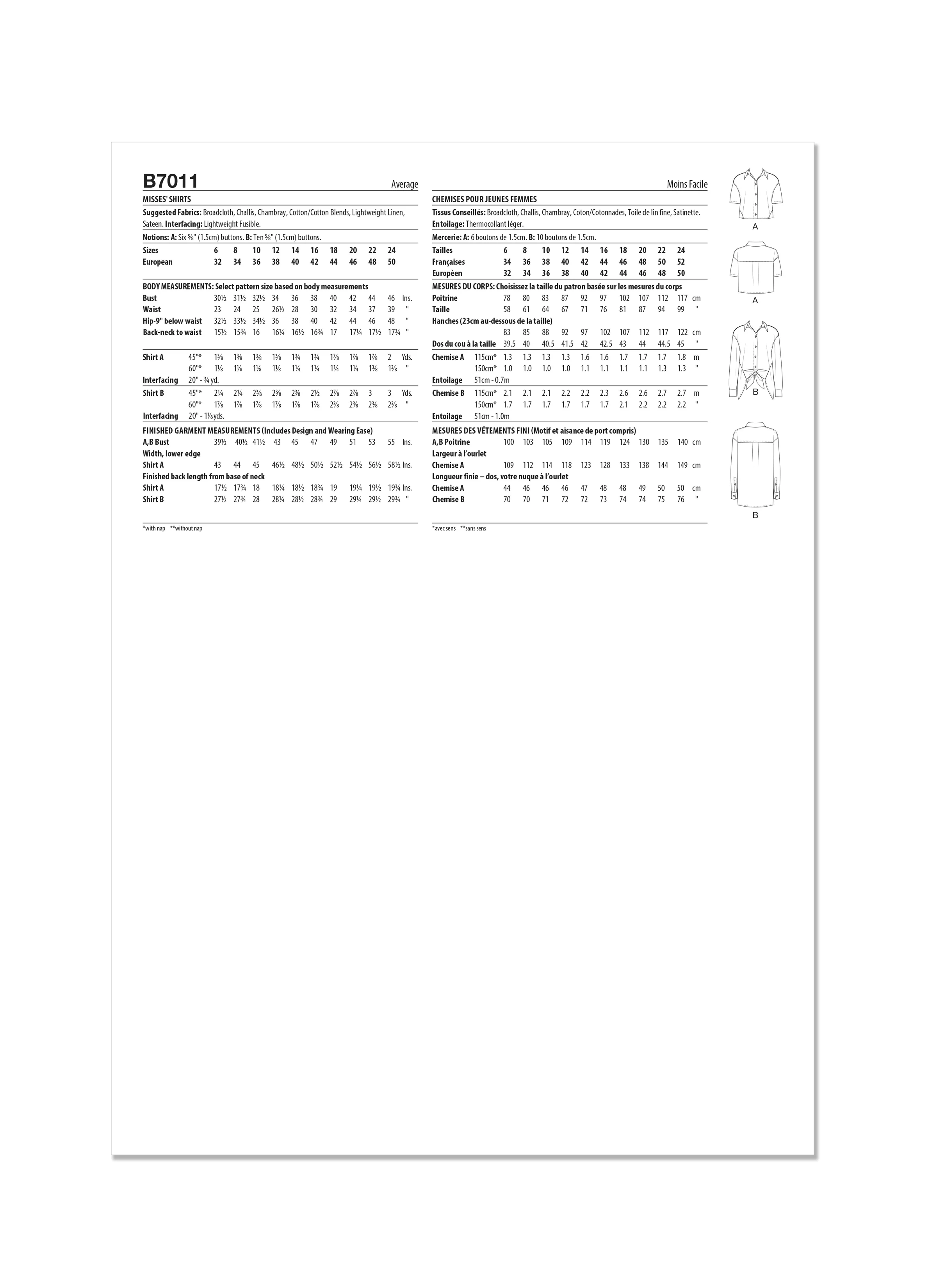 Butterick Shirts B7011 - Image 7