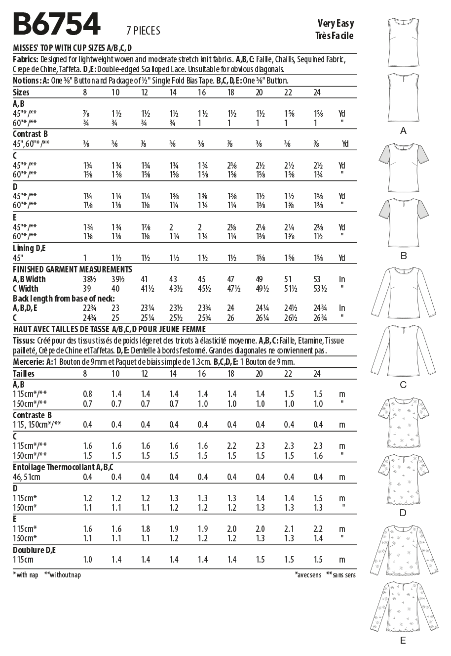 Butterick Top B6754 - Image 6