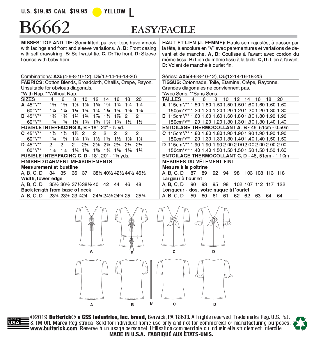 Butterick Tops B6662 - Image 9