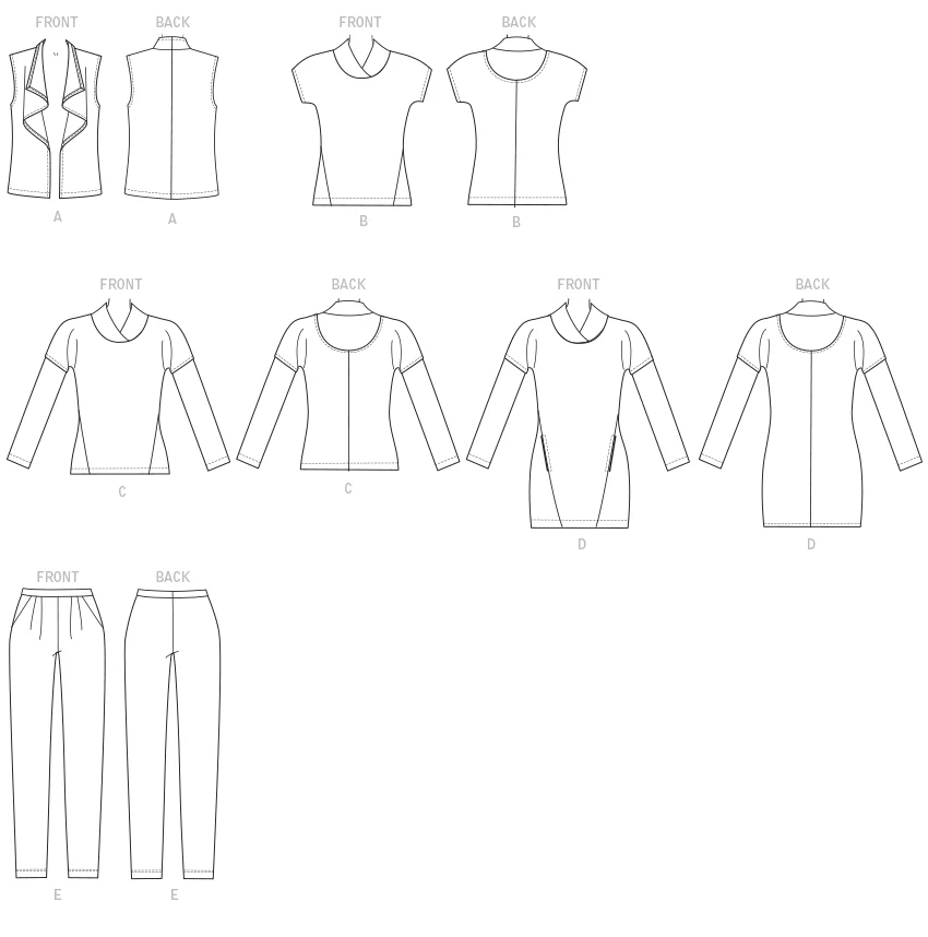 Butterick Tops, Dress, Vest, Trousers B6388 - Image 7