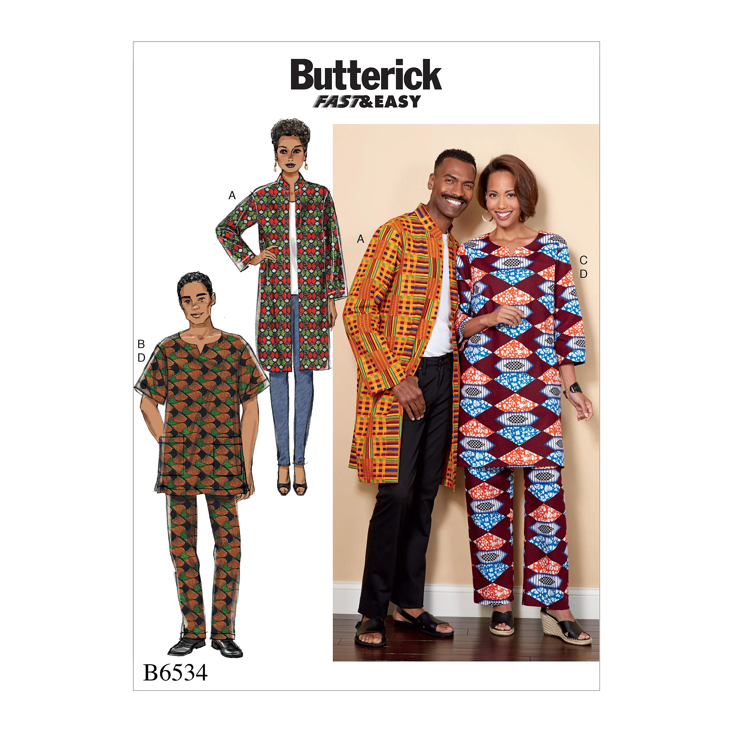 Butterick Unisex Coat, Tunic, Trousers B6534 - Image 2