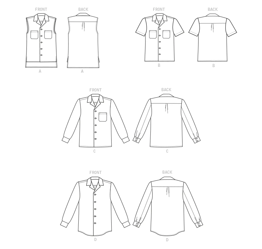 Butterick Unisex Shirts B6846 - Image 6