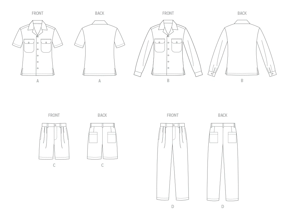 Butterick Unisex Shirts, Shorts & Trousers B6984 - Image 8