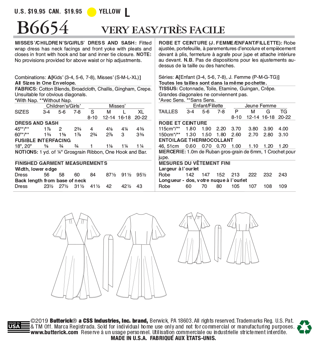Butterick Women/Child Dress B6654 - Image 9