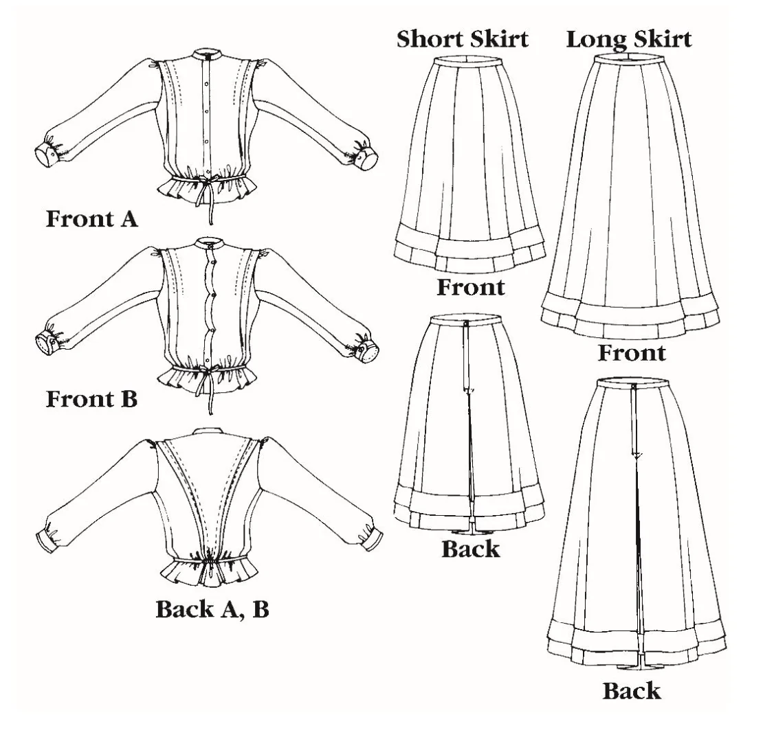 Folkwear 216 Schoolmistress Shirtwaist & Skirt - Image 6