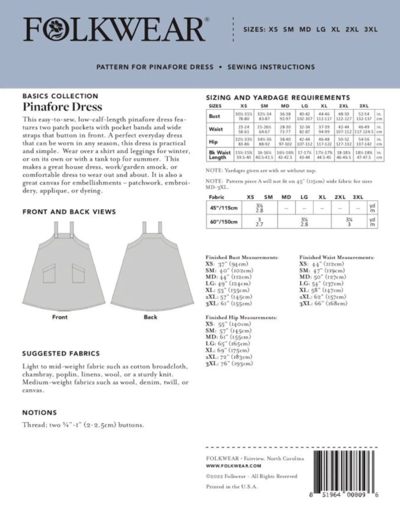 Folkwear Basics Pinafore Dress - Image 8
