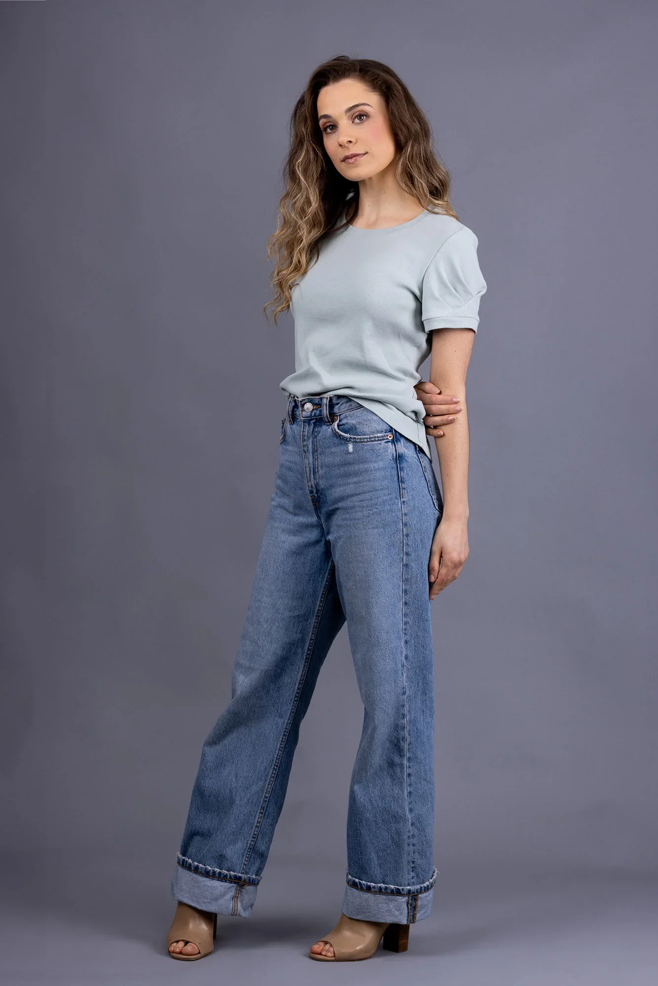 Forget-me-not Patterns Iris Pleated Tee - Image 6