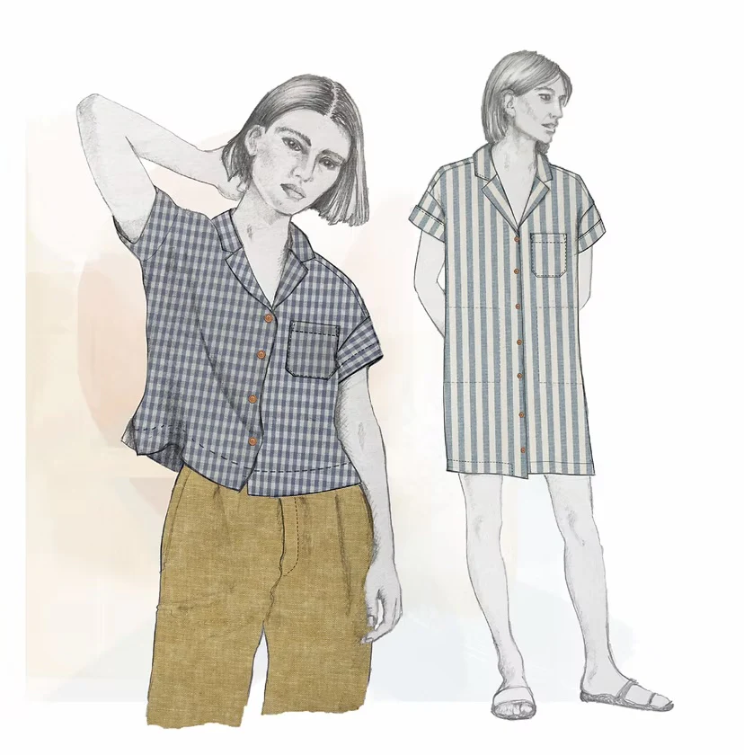 French Navy Rothko Dress and Shirt - Image 5
