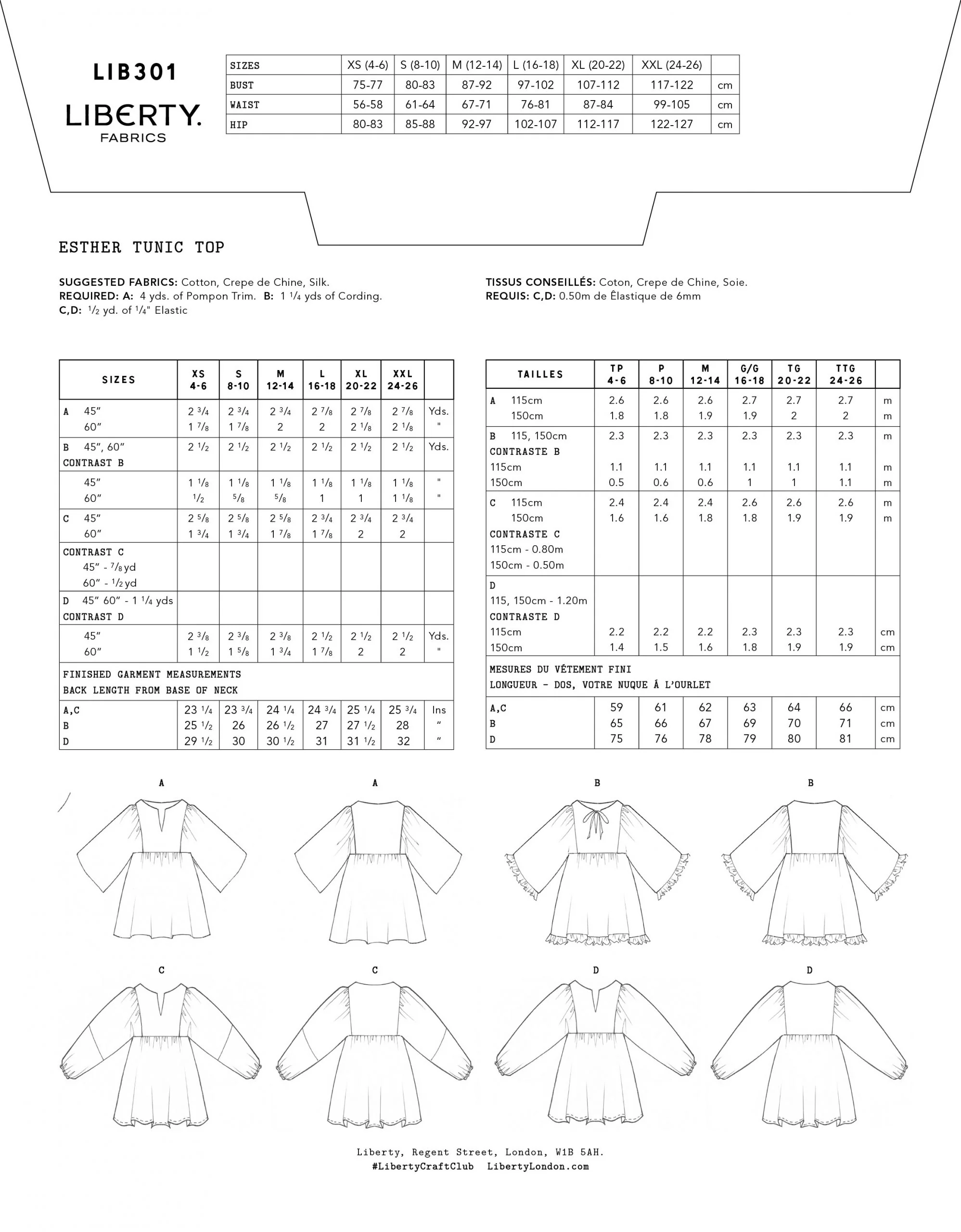 Liberty Sewing Patterns Esther Tunic Top - Image 4