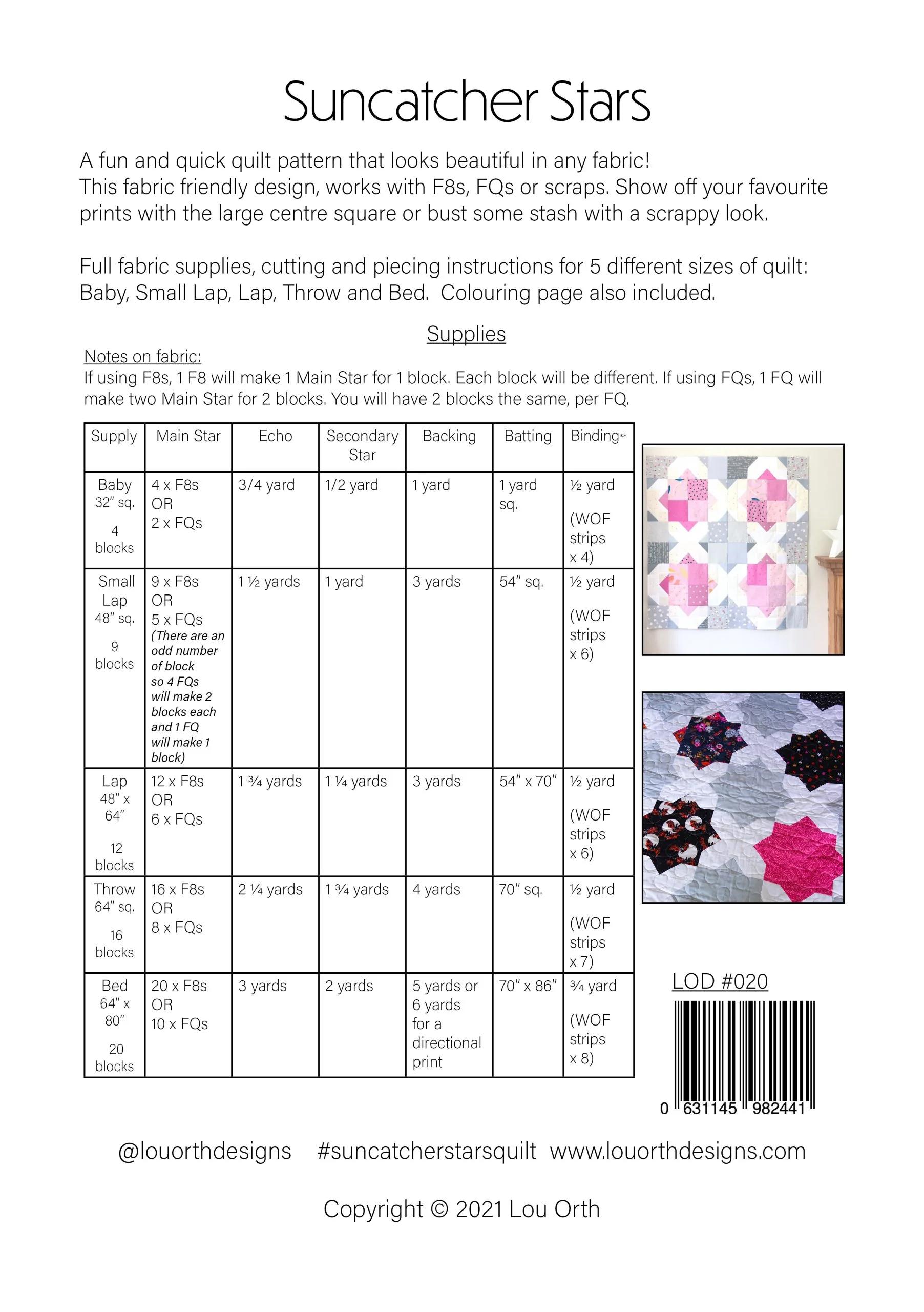 Lou Orth Designs Suncatcher Stars Quilt PDF - Image 9