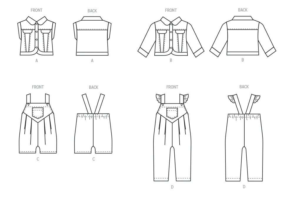 McCalls Baby Waistcoat, Jacket & Overalls M8487 - Image 9