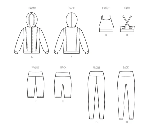 McCalls Child Jacket, Top and Leggings M8374 - Image 9