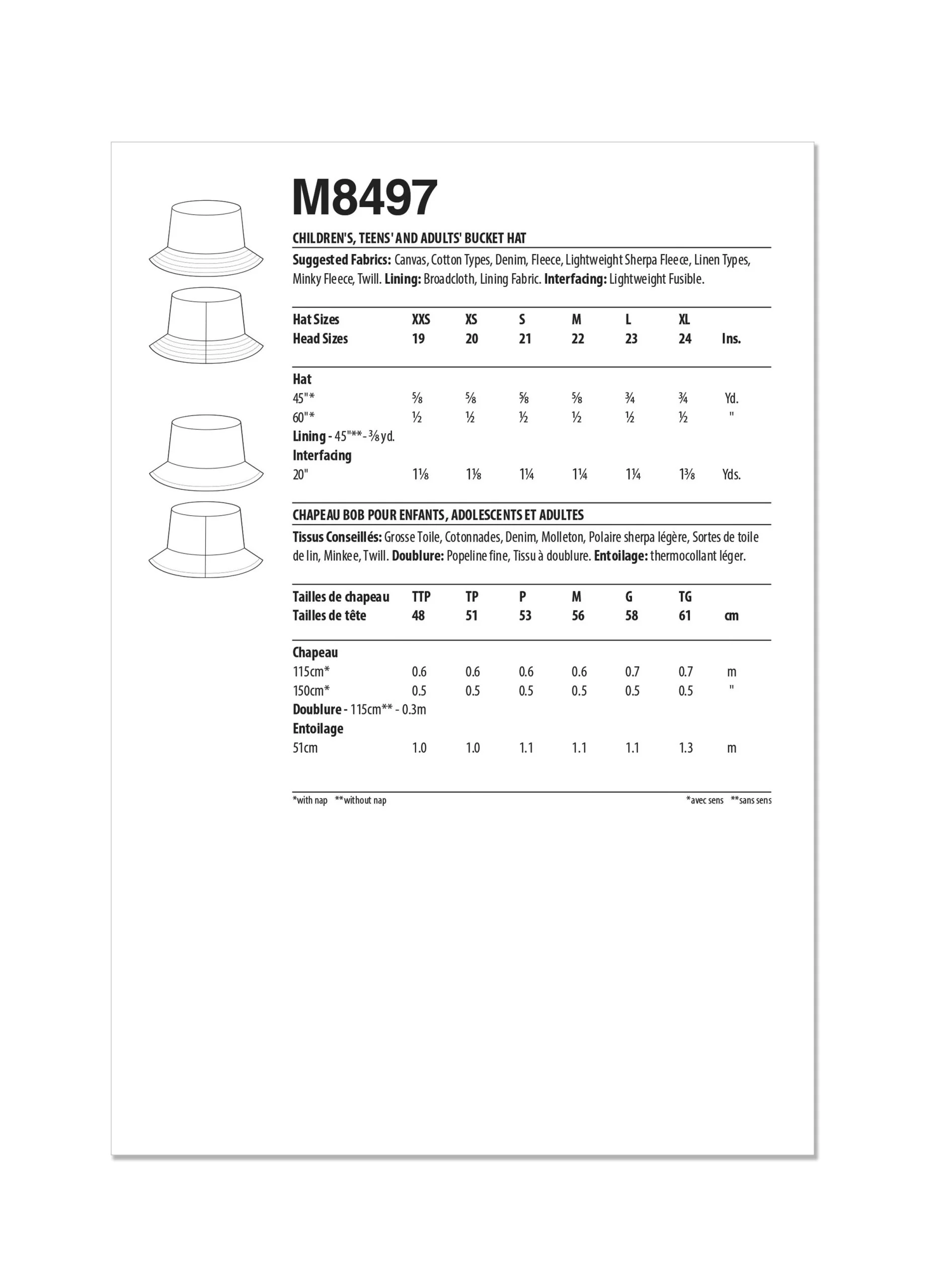 McCalls Child/Teen/Adult Hats M8497 - Image 10