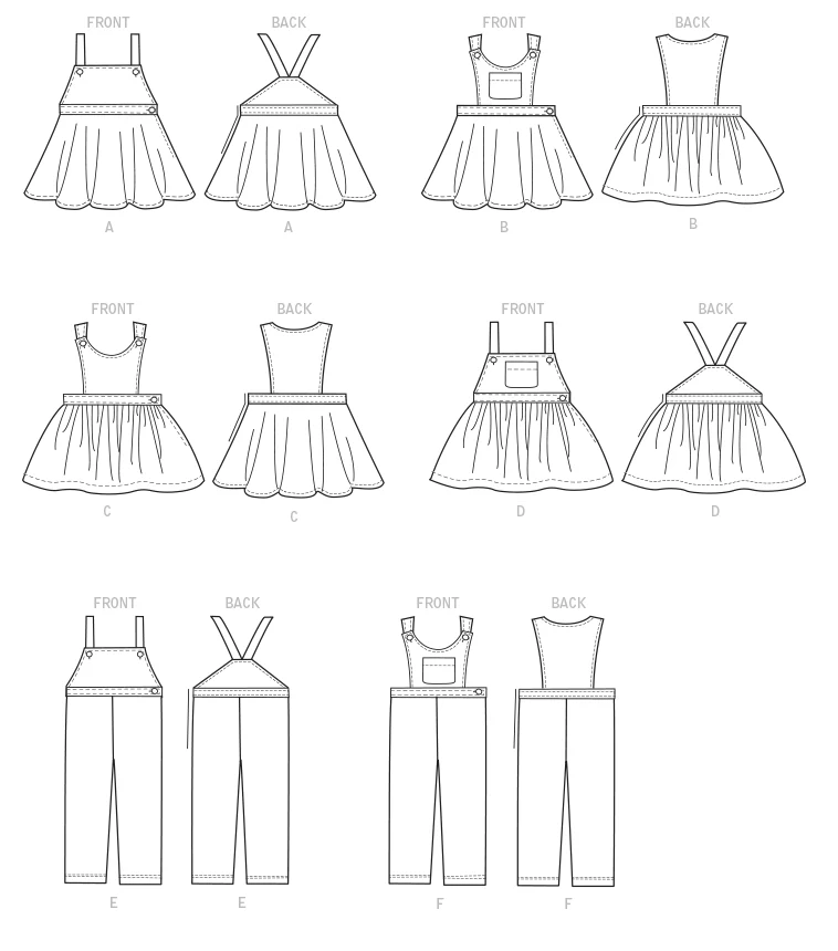 McCalls Child/Teen Pinafore, Dungarees M7459 - Image 8