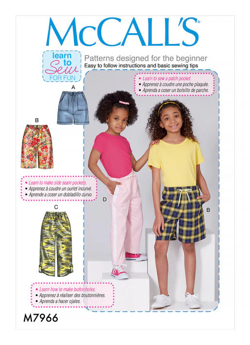 McCalls Child/Teen Shorts and Trousers M7966 - Image 8