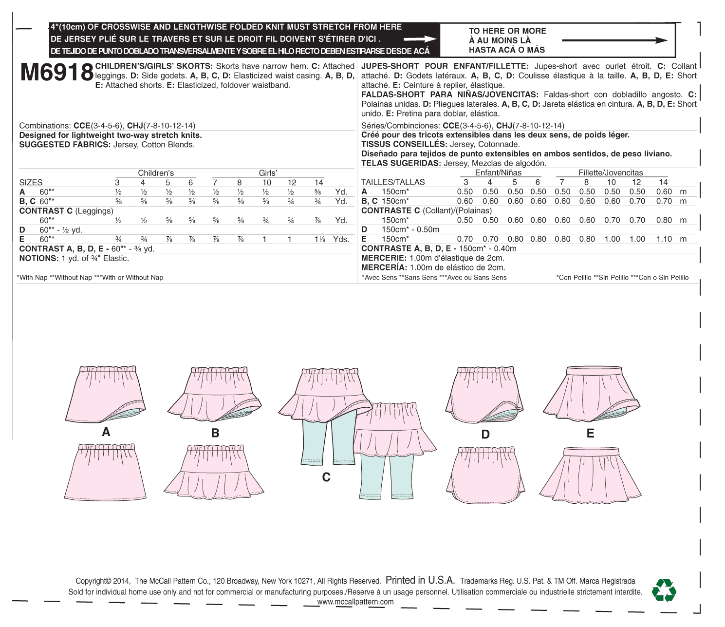 McCalls Child/Teen Skorts M6918 - Image 6