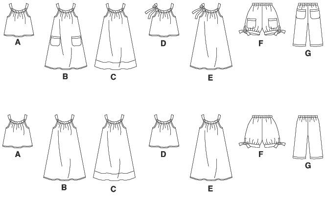 McCalls Child Top/Dress, Trouser/Short M5797 - Image 5