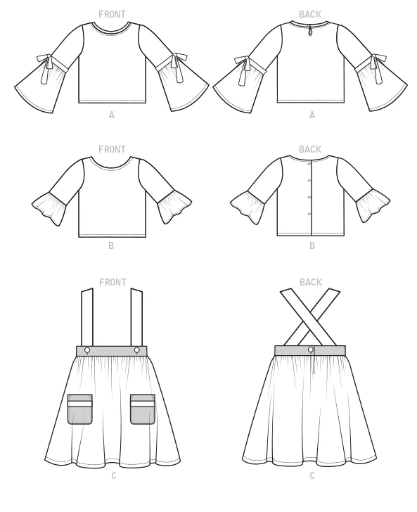 McCalls Children's Tops and Skirt M7797 - Image 8