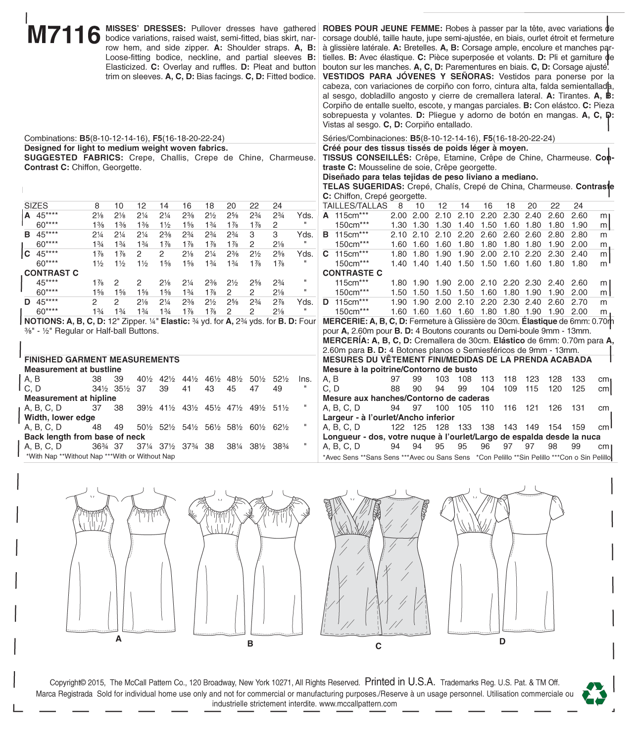 McCalls Dresses M7116 - Image 7