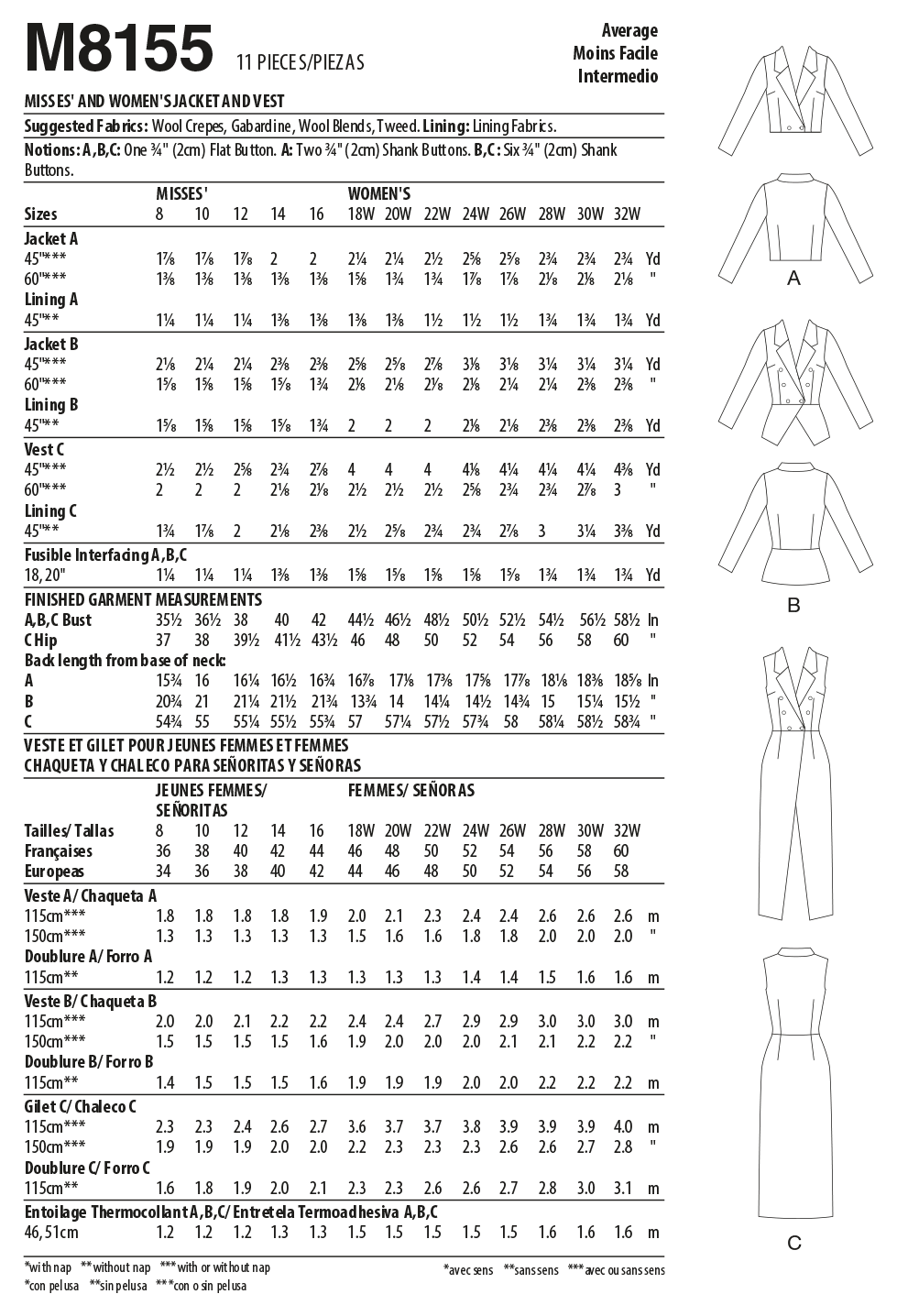McCalls Jacket and Vest M8155 - Image 9