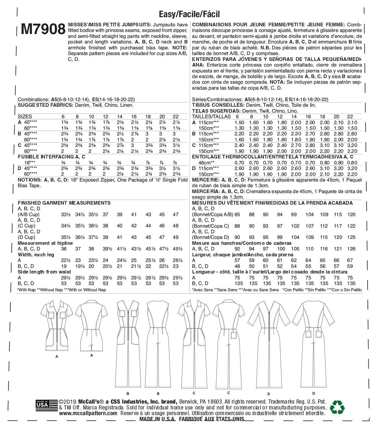 McCalls Jumpsuits M7908 - Image 9