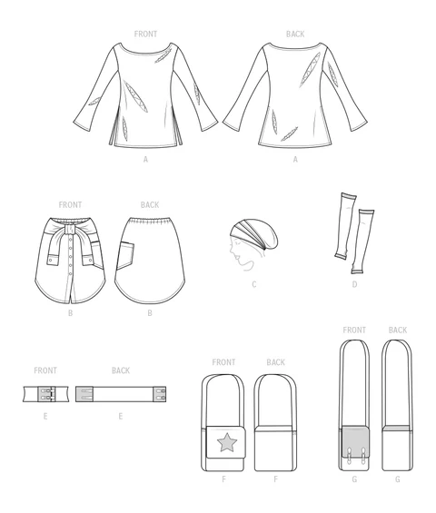 McCalls Knit Top, Skirt & Accessories M8298 - Image 9
